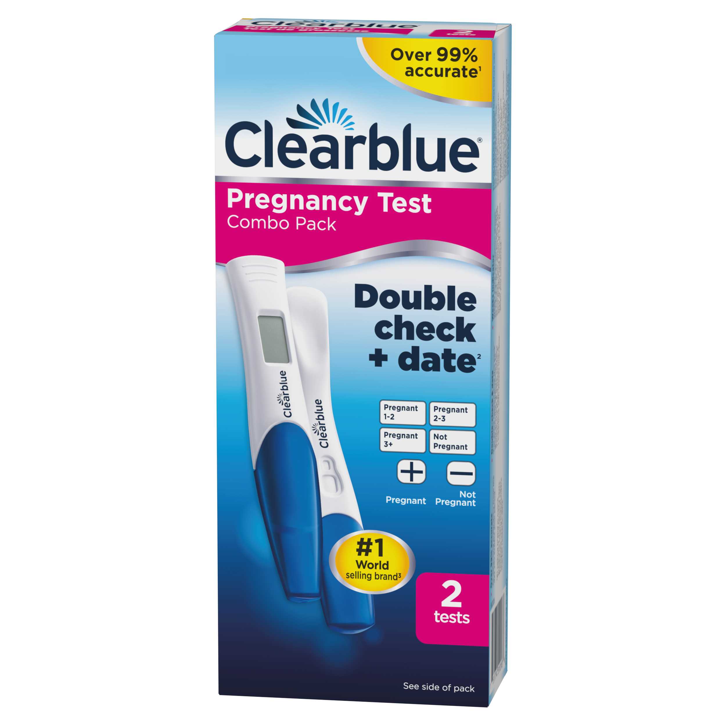 2 Pack Variety Positive Pregnancy Test First Response Clear Blue